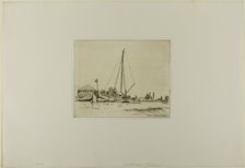 The Moored Boat, from Cahier de six eaux-fortes, vues de Hollande, 1862. Creator: Johan Barthold Jongkind