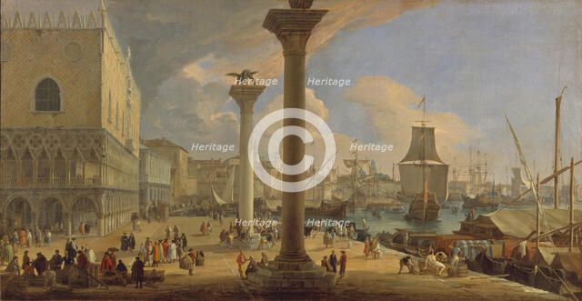 The Molo with the Ducal Palace, c. 1710. Artist: Carlevaris, Luca (1663-1730)