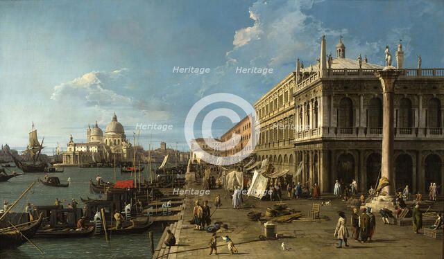 The Molo with Palazzo della Zecca and Column of San Teodoro, ca 1735.