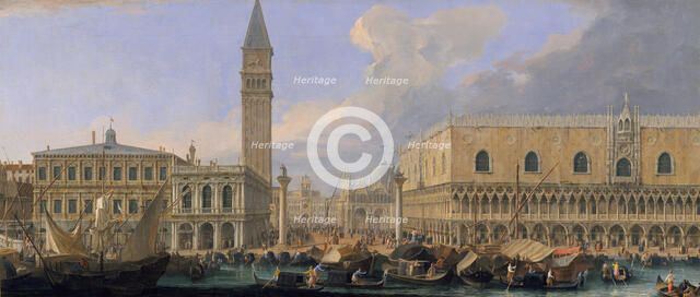 The Molo, Venice, from the Bacino di San Marco, ca. 1709. Creator: Luca Carlevarijs.