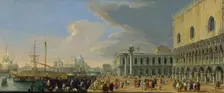 The Molo, Venice, Looking West, ca. 1709. Creator: Luca Carlevarijs