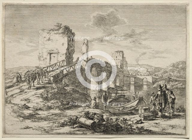 The Molle Bridge over the Tiber. Creator: Jan Both (Dutch, c. 1618-1652).