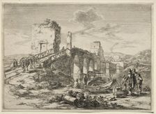 The Molle Bridge over the Tiber. Creator: Jan Both (Dutch, c. 1618-1652)