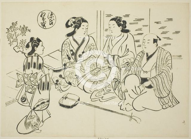 The Momiji-no-ga Chapter from "The Tale of Genji" (Genji Momiji-no-ga), from a series..., c. 1710. Creator: Okumura Masanobu.