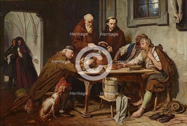 The monastery soup, 1838. Creator: Josef Danhauser the Younger.