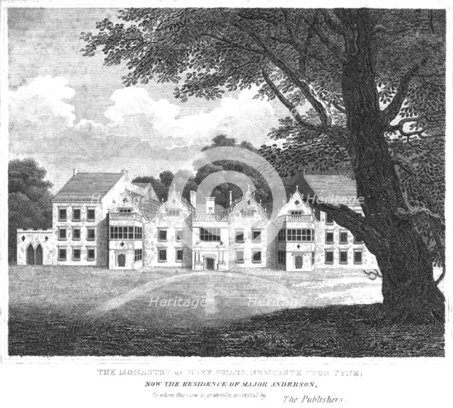 'The Monastry of Grey Friars, Newcastle Upon Tyne', c1860. Artist: Thomas Dick.