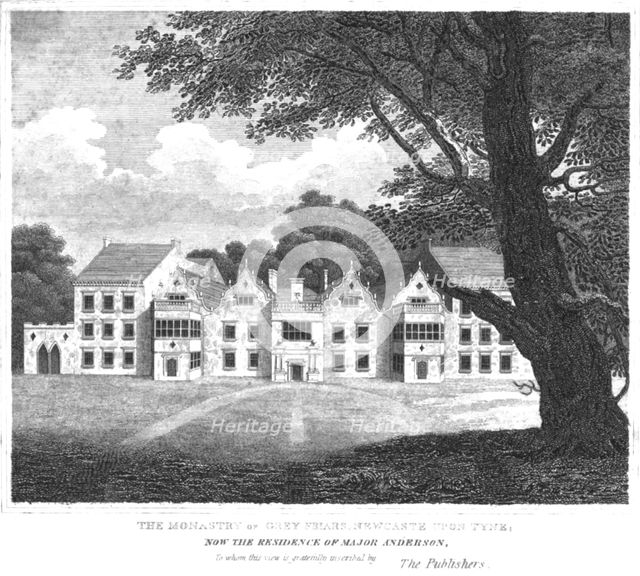 'The Monastry of Grey Friars, Newcastle Upon Tyne', c1860. Artist: Thomas Dick.