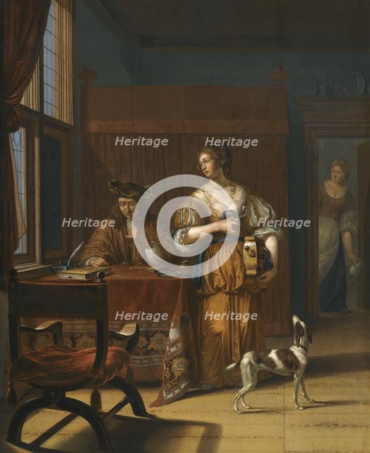 The Money changer, 1675. Artist: Haensbergen, Jan van (1642-1705)