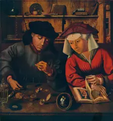 The Moneylender and his Wife 1514. Artist: Quentin Metsys I