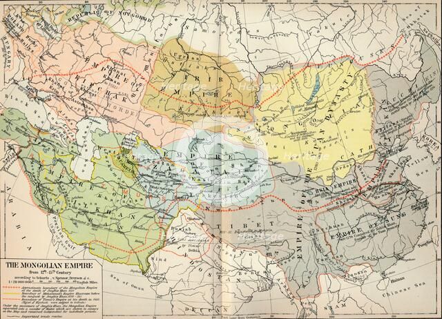 'The Mongolian Empire from 12th-15th Century', c1903, (1904). Artist: Unknown.