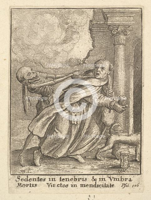 The Monk, from the Dance of Death, 1651. Creator: Wenceslaus Hollar.