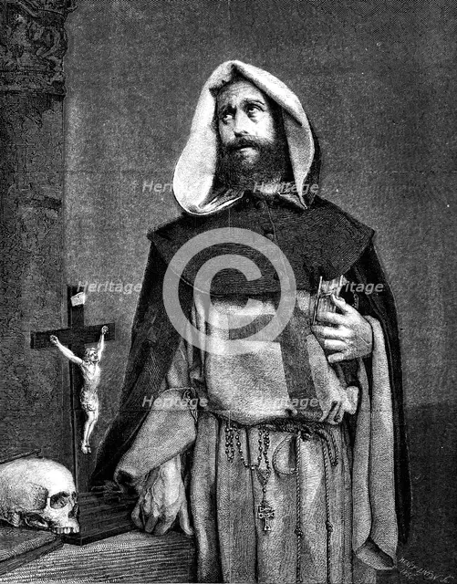"The Monk" - from a photograph by Mr. Lake Price - from the Exhibition of the Photographic Society,  Creator: Henry Duff Linton.