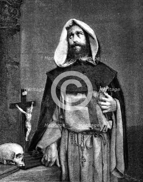 "The Monk" - from a photograph by Mr. Lake Price - from the Exhibition of the Photographic Society,  Creator: Henry Duff Linton.