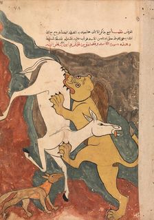 The Monkey Tells the Story of the Fox Luring the Ass to its Death by the Lion..., 18th century. Creator: Unknown