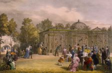 The Monkey House at the Zoological Gardens, Regent's Park, London, 1835. Creator: George Scharf