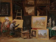 The Monkey Painter, c1660. Creator: David Teniers II
