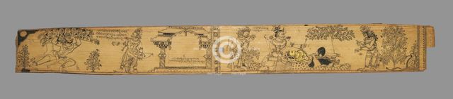 The Monkeys and Bears Fight Ravana and His Demons (verso), from a Romance..., late 1700s. Creator: Unknown.