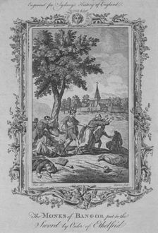 The Monks of Bangor put to the Sword by Order of Ethelfrid 1773. Creator: Charles Grignion