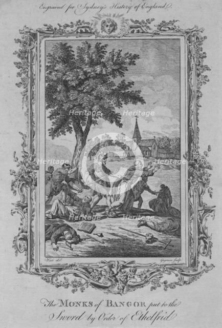 'The Monks of Bangor put to the Sword by Order of Ethelfrid', 1773.  Creator: Charles Grignion.