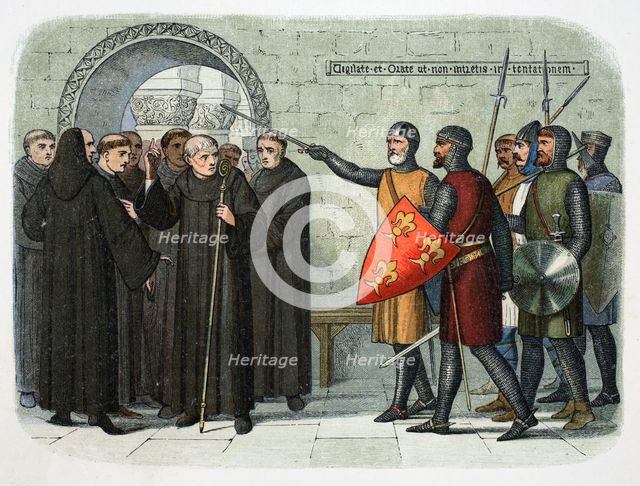 The monks of Christ Church, Canterbury, expelled, 1207 (1864).  Creator: James William Edmund Doyle.
