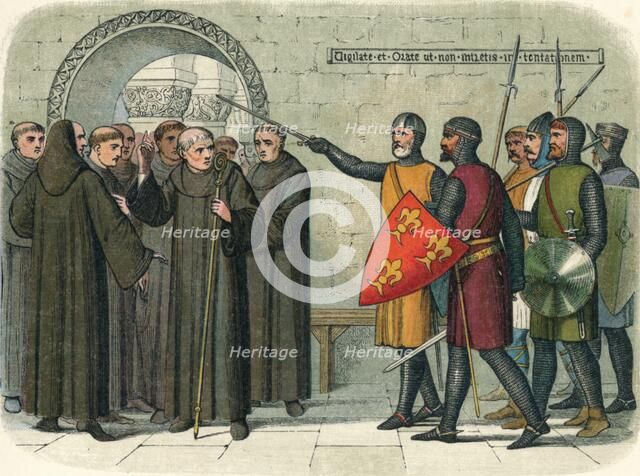 'The monks of Christchurch expelled', 1209 (1864). Artist: James William Edmund Doyle.