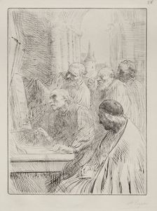 The Monks in Church. Creator: Alphonse Legros (French, 1837-1911)