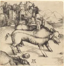 The Monstrous Pig of Landser, probably 1496. Creator: Albrecht Durer