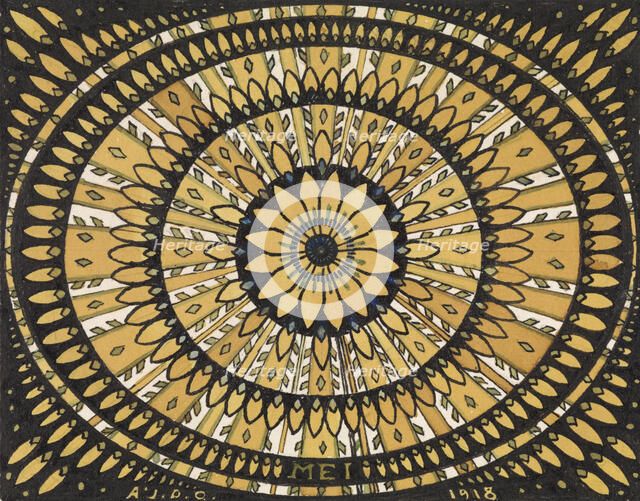 The month of May: rosette with stylized leaves, 1918. Creator: Julie de Graag.