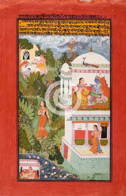 The Month of Ashadha (June-July), Folio from a Barahmasa..., between c1700 and c1725. Creator: Unknown.