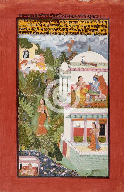 The Month of Ashadha (June-July), Folio from a Barahmasa..., between c1700 and c1725. Creator: Unknown.