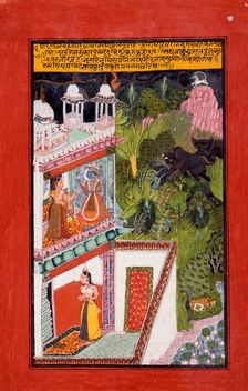 The Month of Bhadon (August-September), Folio from a Barahmasa..., between c1700 and c1725. Creator: Unknown