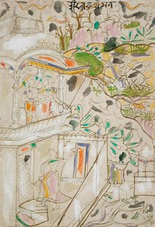 The Month of Bhadon (August-September) (recto).., early 19th cent Creator: Unknown
