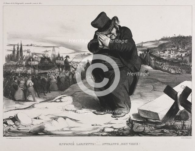 The Monthly Association (plate 22): Failed Lafayette! It Serves You Right, My Old Friend!, 1834. Creator: Honoré Daumier (French, 1808-1879); Aubert.