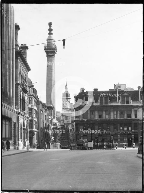 The Monument, Monument Street, City and County of the City of London, GLA, 1930s. Creator: Charles William  Prickett.
