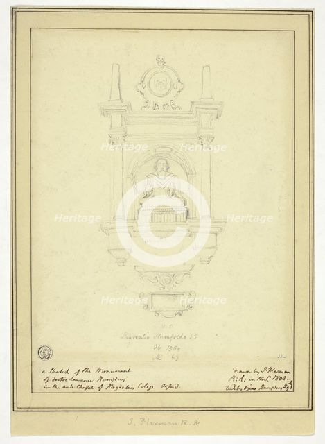 The Monument of Doctor Lawrence Humphrey, n.d. Creator: John Flaxman.