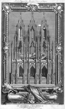 The monument of King Edward II, in the Cathedral Church of Gloucester, 1787.Artist: Goldar