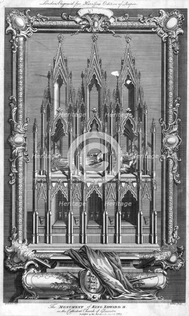 The monument of King Edward II, in the Cathedral Church of Gloucester, 1787.Artist: Goldar