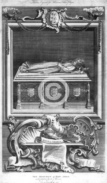 The Monument of King John of England, in the Cathedral Church of Worcester, 1786.Artist: Goldar