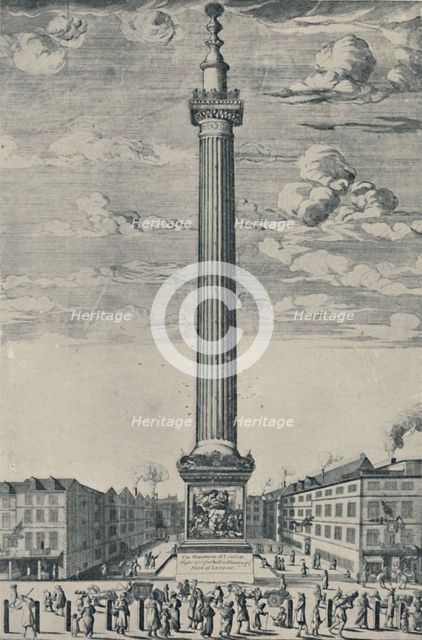 'The Monument of London, c1685', (1920). Artist: Unknown.
