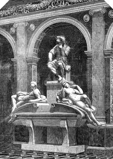 The Monument of Lorenzo de Medici, by Michael Angelo, in the Italian Court, at the Crystal..., 1854. Creator: Unknown