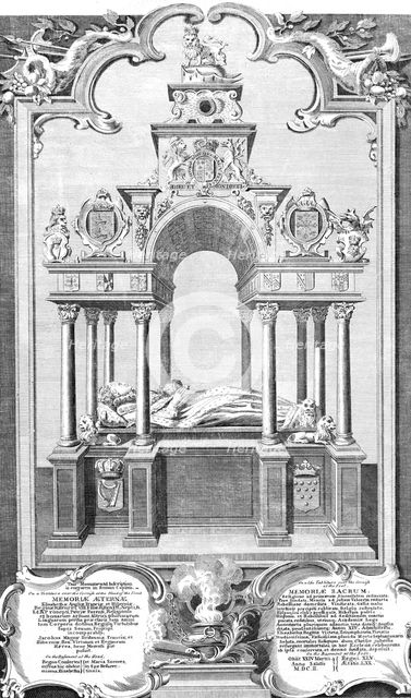 'The Monument of Queen Elizabeth in Westminster Abbey', 1786. Artist: John Goldar.
