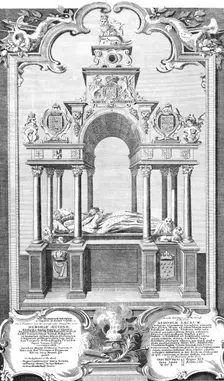The Monument of Queen Elizabeth in Westminster Abbey 1786. Artist: John Goldar