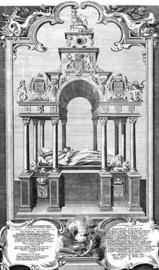 The Monument of Queen Elizabeth in Westminster Abbey 1786. Artist: John Goldar