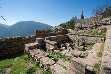 The Monument of the Tarentines, Delphi, Greece. Creator: Samuel Magal