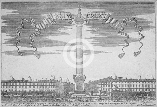 The Monument, City of London, 1700. Artist: Anon