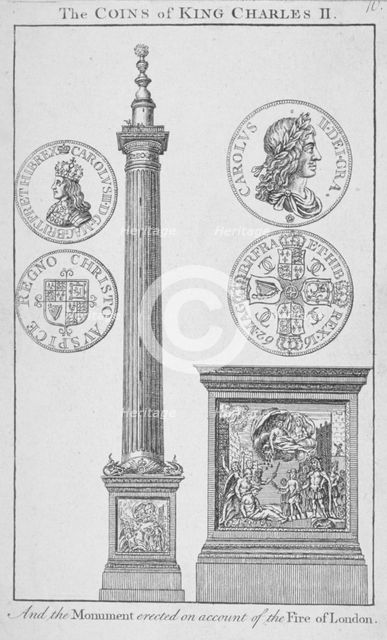 The Monument, City of London, 1760. Artist: Anon