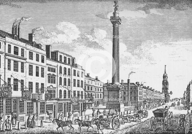 The Monument, City of London, c1755 (1903). Artist: Thomas Bowles.
