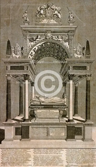 The monument to Mary, Queen of Scots in Westminster Abbey, London, 1742. Artist: James Cole