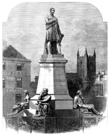 The Monument to George Stephenson at Newcastle-on-Tyne, 1862. Creator: Mason Jackson