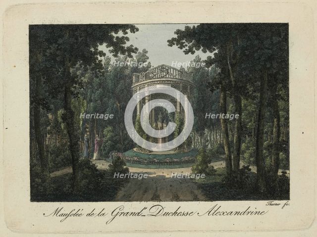 The monument to Grand Duchess Alexandra Pavlovna at Pavlovsk, 1810s. Creator: Thurner (active first quarter of the 19th century).